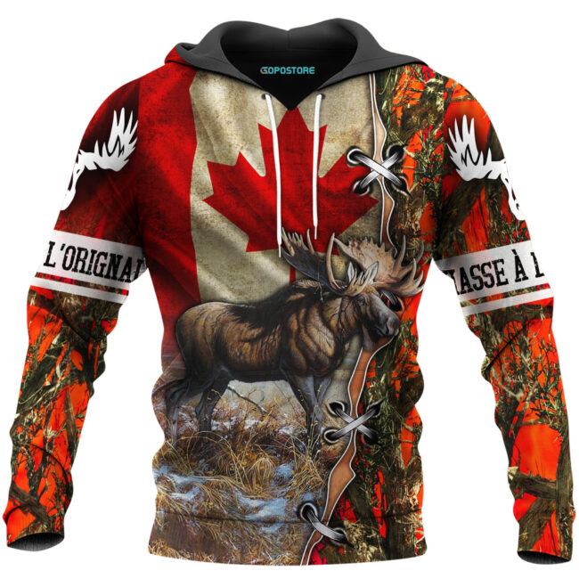 Chasse ?? l??orignal Moose Hunting 3D All Over Printed Shirts