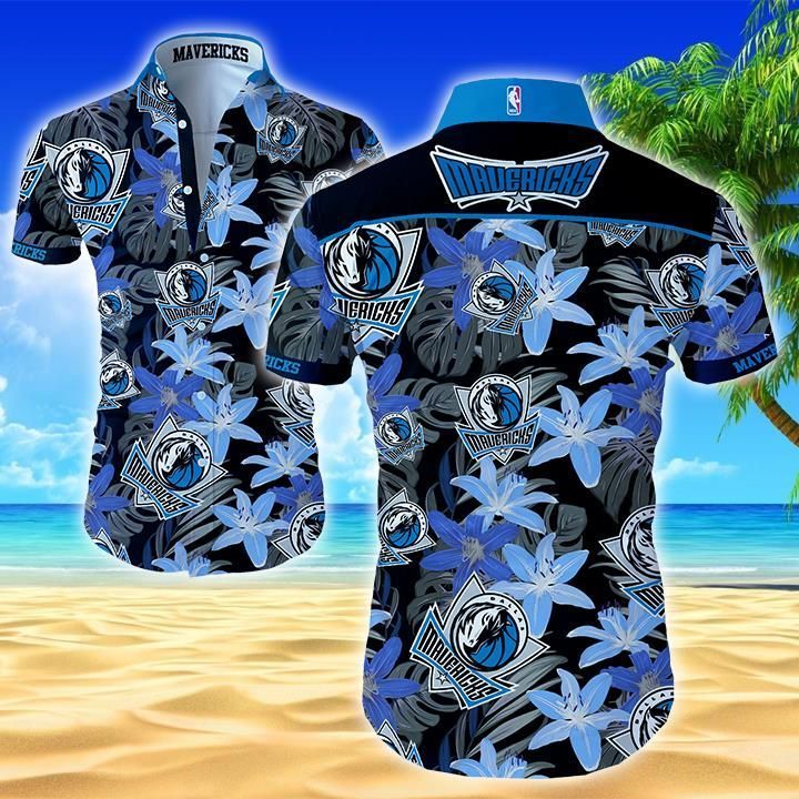 Dallas Mavericks Hawaiian Shirt Summer Button Up Shirt For Men Beach Wear Short Sleeve Hawaii Shirt