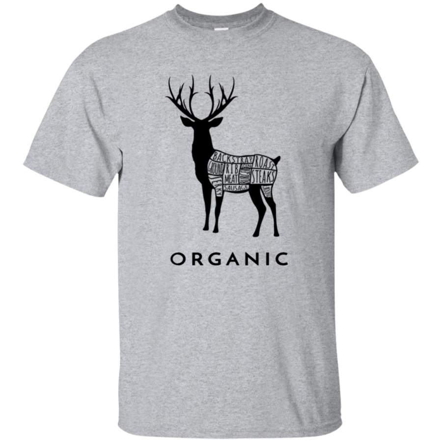 AGR Hunting Deer is Organic Cuts of Meat for Hunters Mens Cotton T-Shirt