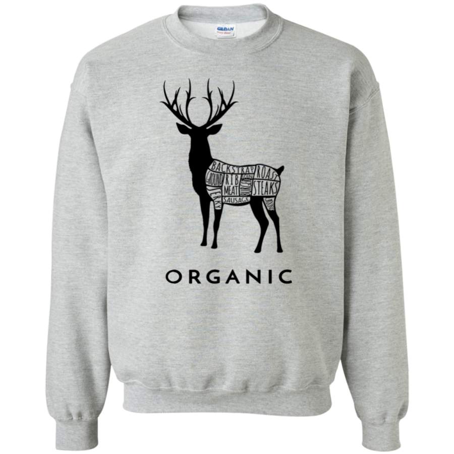 AGR Hunting Deer is Organic Cuts of Meat for Hunters Crewneck Pullover Sweatshirt