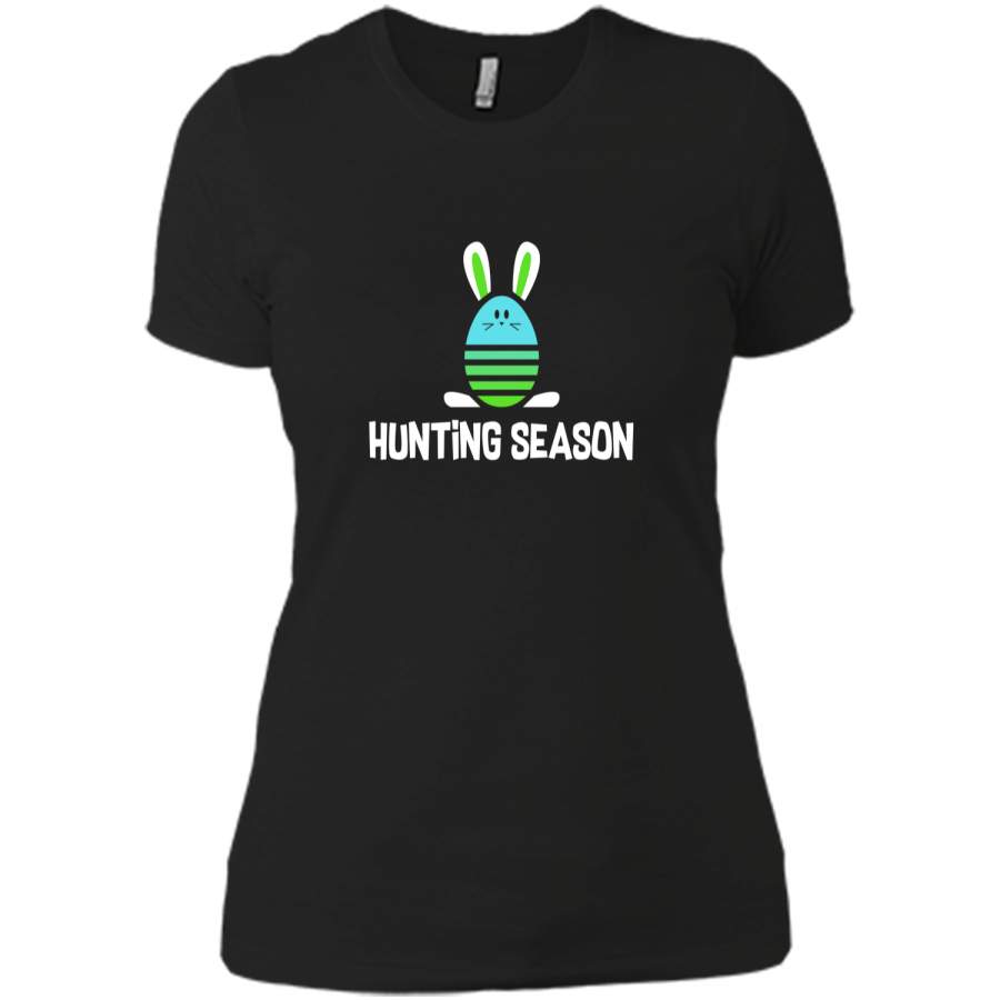 Easter Egg Bunny Shirt Hunting Season Blue Gift Next Level Ladies Boyfriend Tee