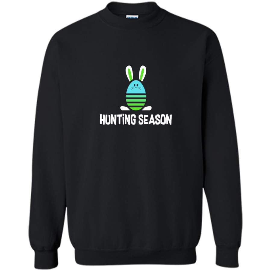 Easter Egg Bunny Shirt Hunting Season Blue Gift Printed Crewneck Pullover Sweatshirt 8 oz