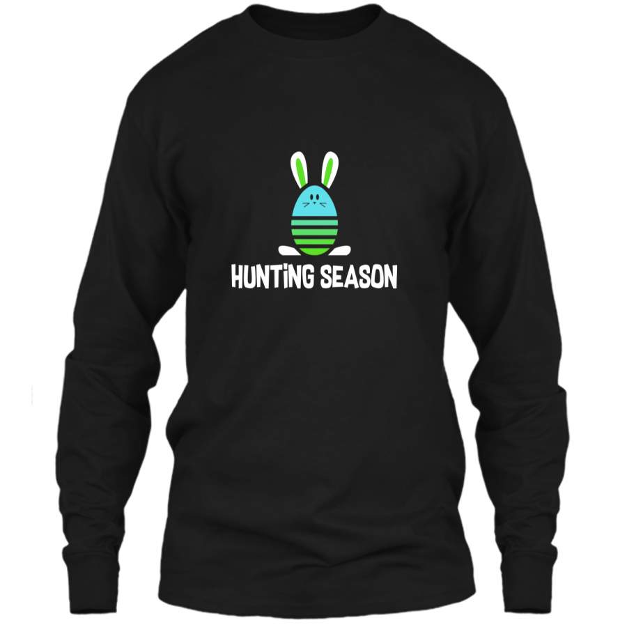 Easter Egg Bunny Shirt Hunting Season Blue Gift LS Ultra Cotton Tshirt