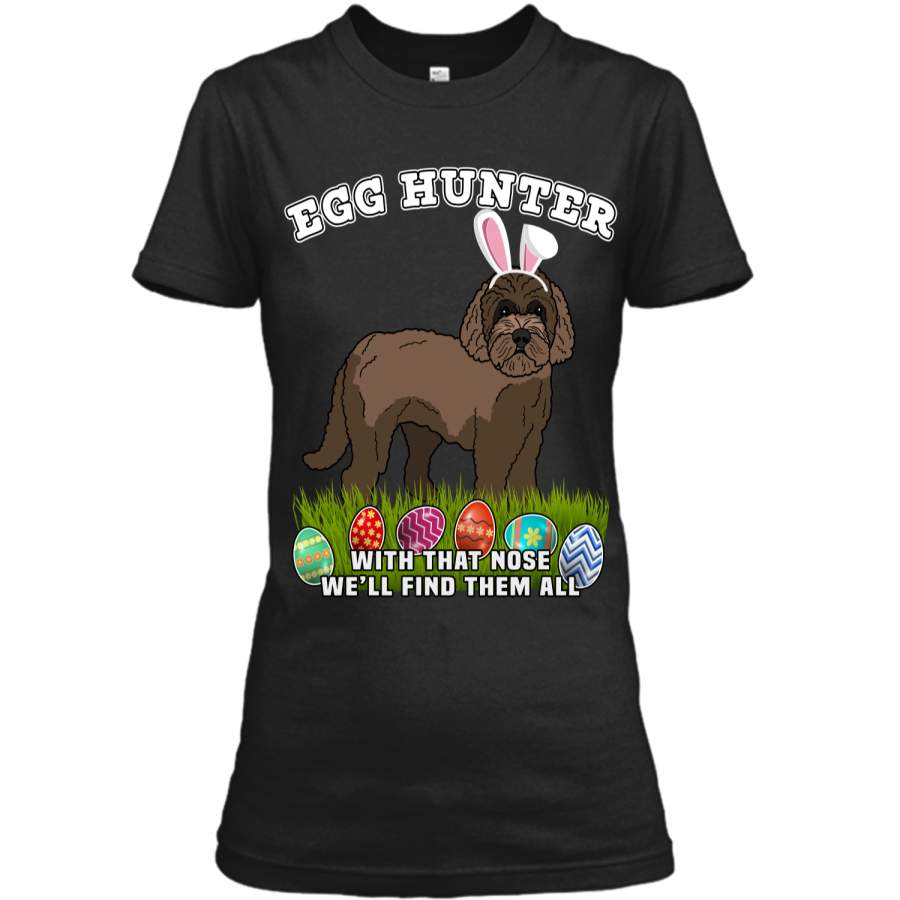 Easter Egg Hunting Dog T-Shirt Eggspert Labradoodle Ladies Custom