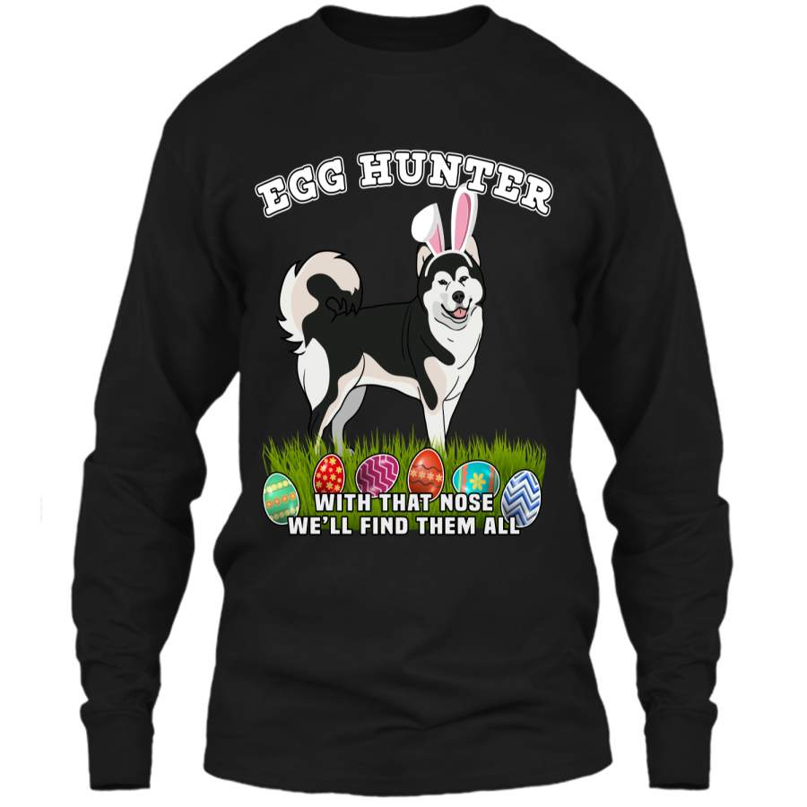 Easter Egg Hunting Dog Bunny Alaskan Malamute Shirt LS Ultra Cotton Tshirt