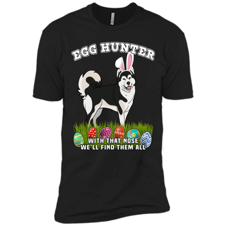 Easter Egg Hunting Dog Bunny Alaskan Malamute Shirt Next Level Premium Short Sleeve Tee