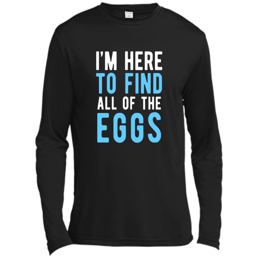 Funny Easter Egg Hunting Shirt Boys Men – Here to Find Eggs Long Sleeve Moisture Absorbing Shirt