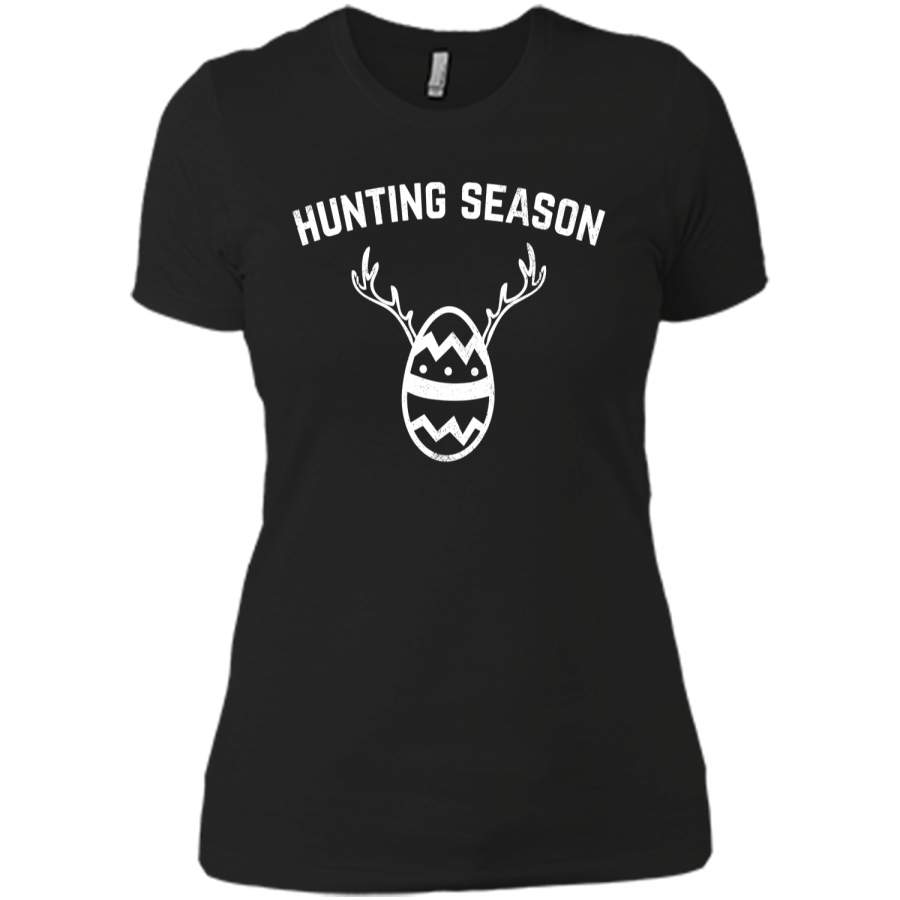 Funny Easter Egg Hunting Tshirt Hunting Season Next Level Ladies Boyfriend Tee