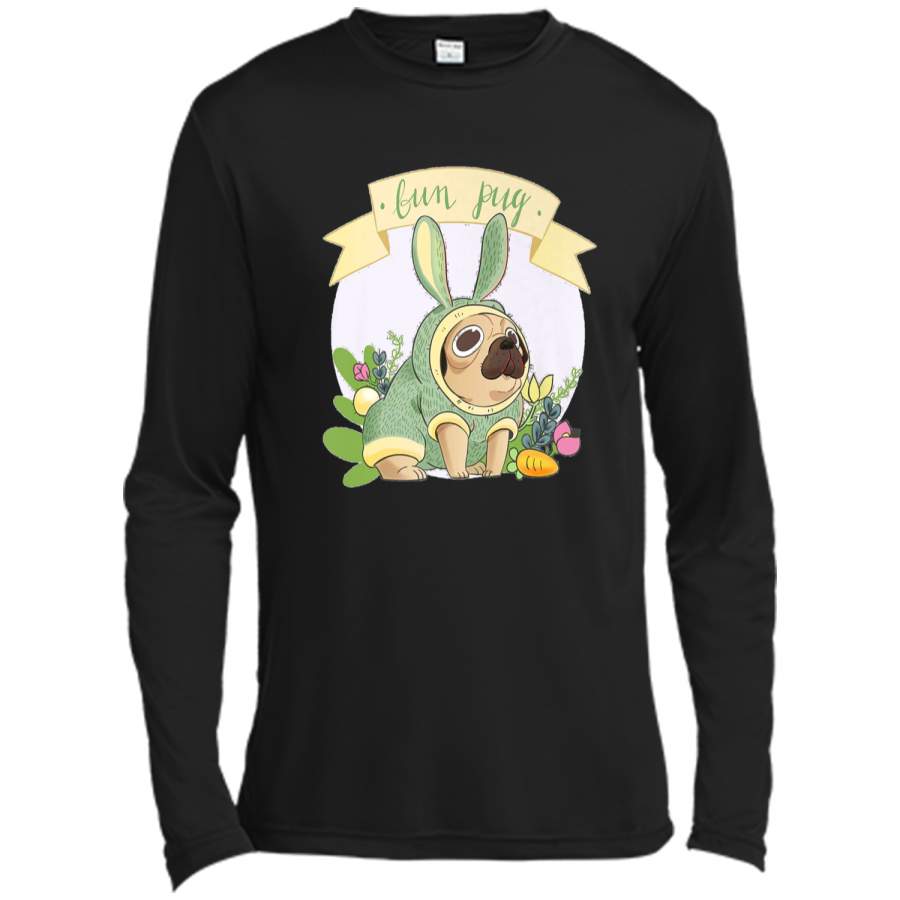 Easter Bunny BUN PUG Dog Lovers Easter Egg Hunting Cute Tees Long Sleeve Moisture Absorbing Shirt