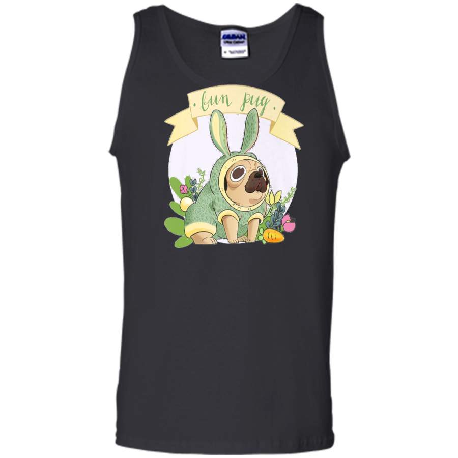 Easter Bunny BUN PUG Dog Lovers Easter Egg Hunting Cute Tees Tank Top