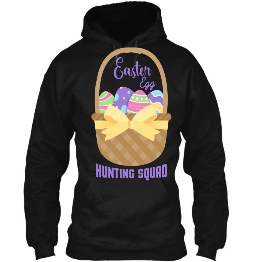 Cute Funny Happy Easter Shirt Egg Hunting Squad Season Pullover Hoodie 8 oz