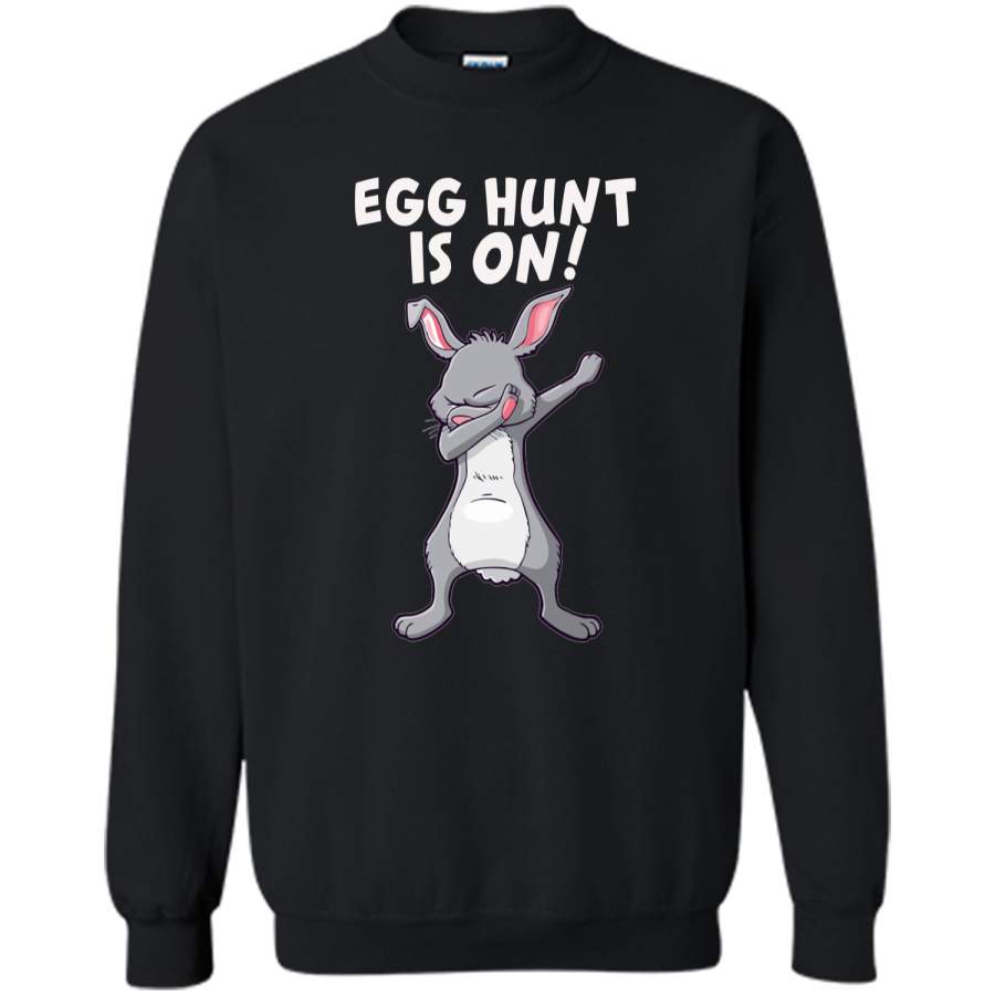 Egg Hunt Is On Easter Shirt – Easter Egg Hunting Shirt Printed Crewneck Pullover Sweatshirt 8 oz