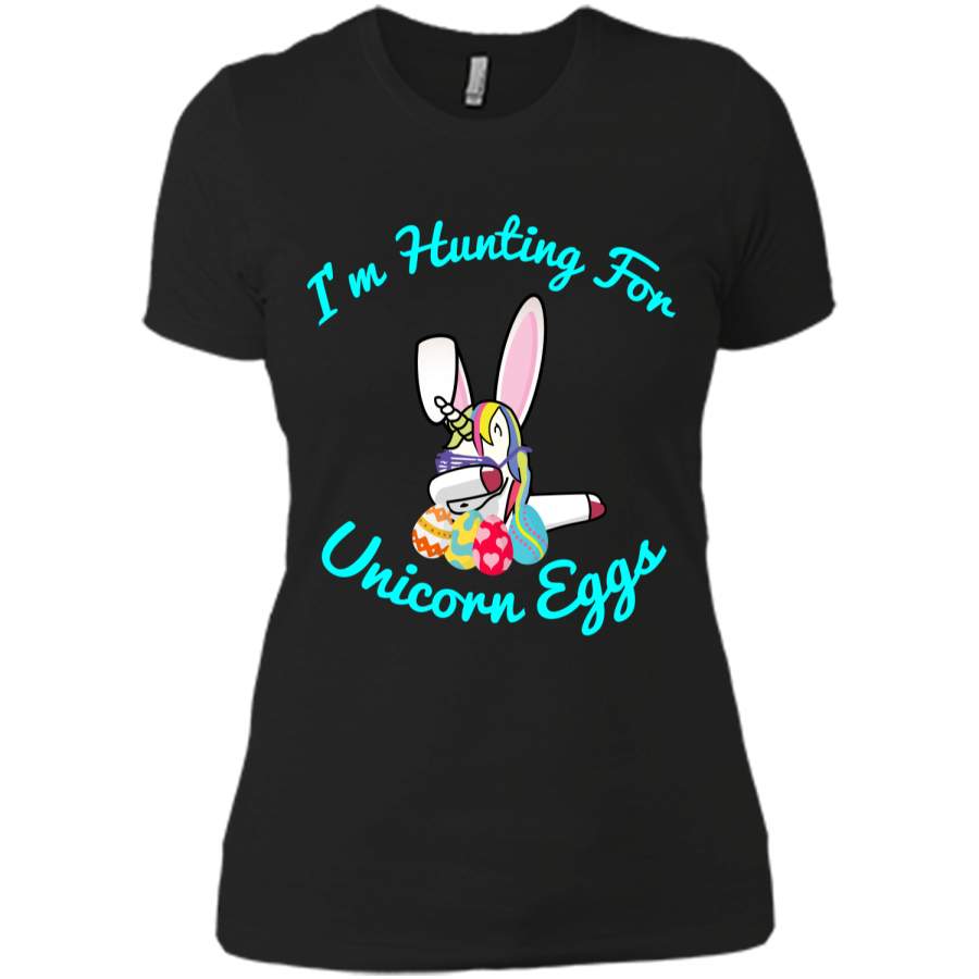 Easter Unicorn Shirt Im hunting for Unicorn eggs Next Level Ladies Boyfriend Tee