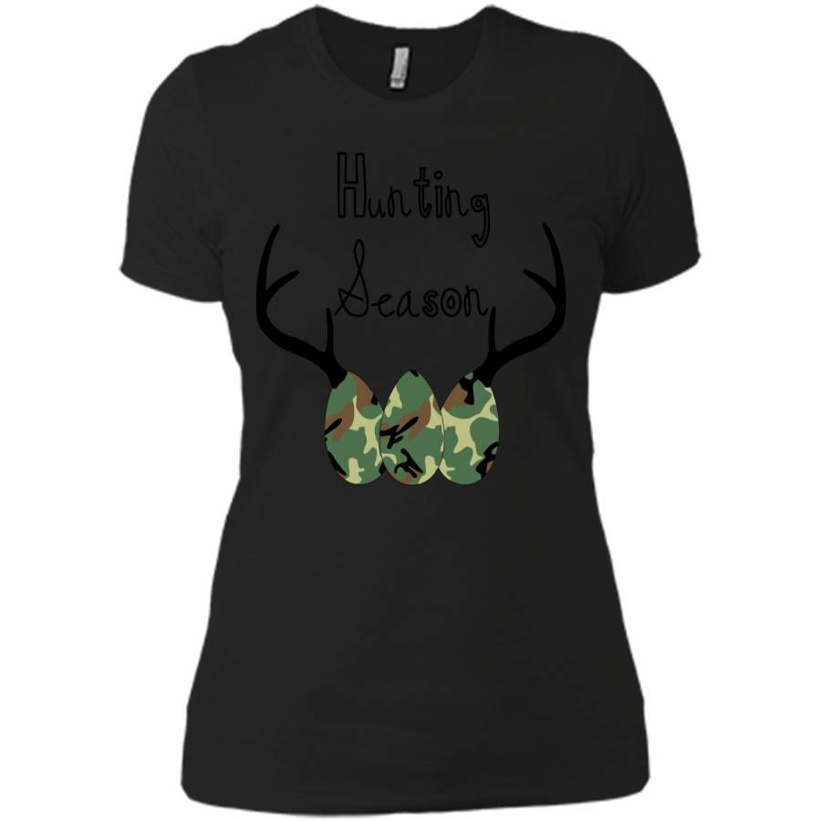 Camo Easter Egg Hunting Season Deer Horn T-shirt Next Level Ladies Boyfriend Tee