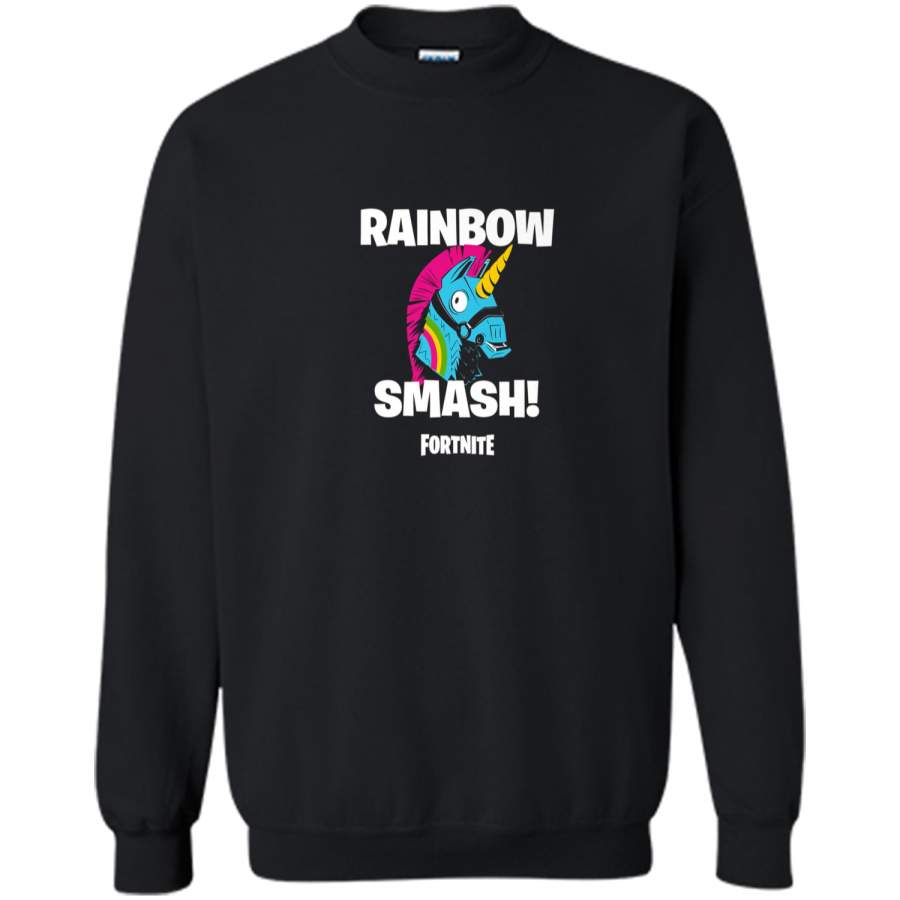 Fortnite Rainbow Smash Printed Crewneck Pullover Sweatshirt