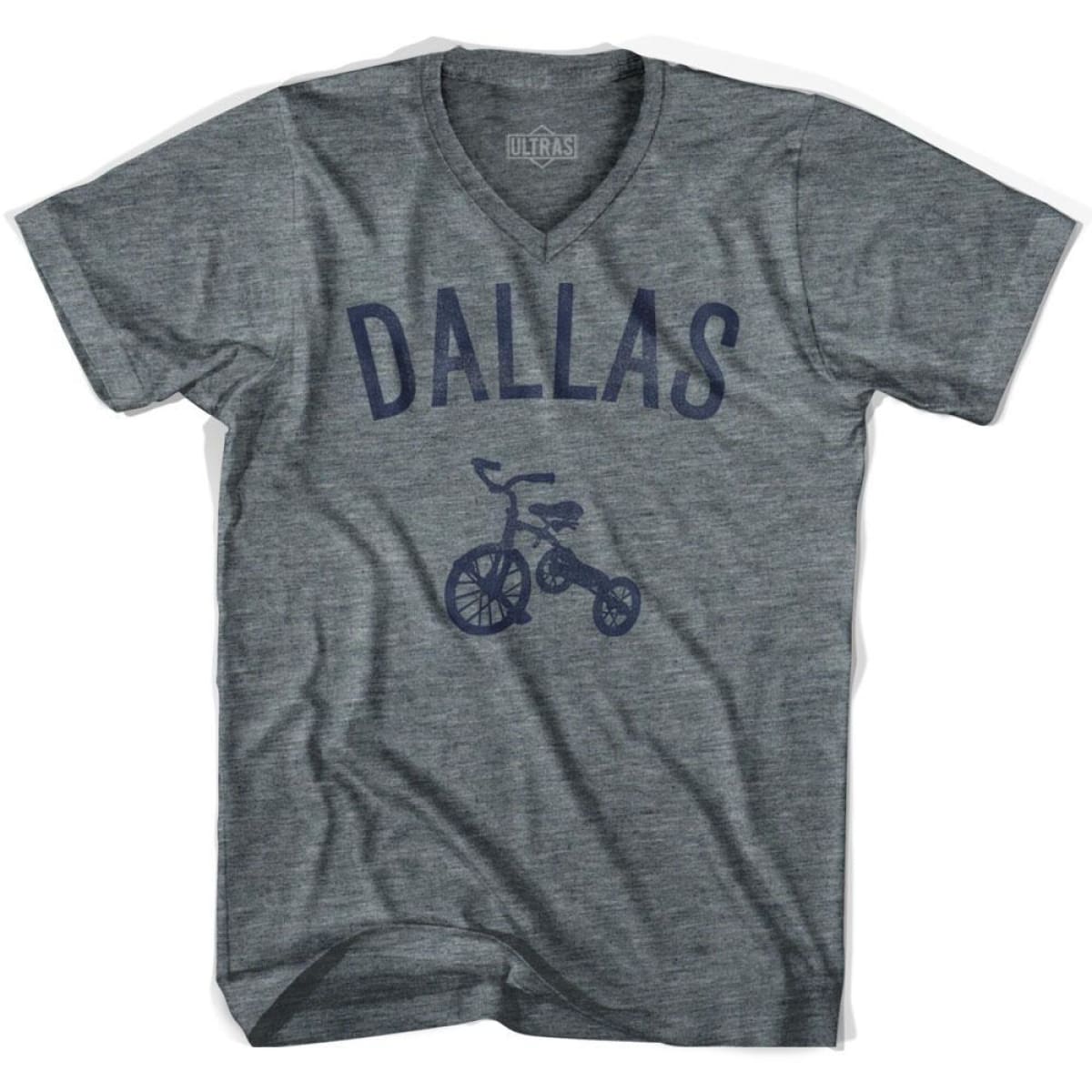 Dallas City Tricycle Adult Tri-Blend V-neck T-shirt