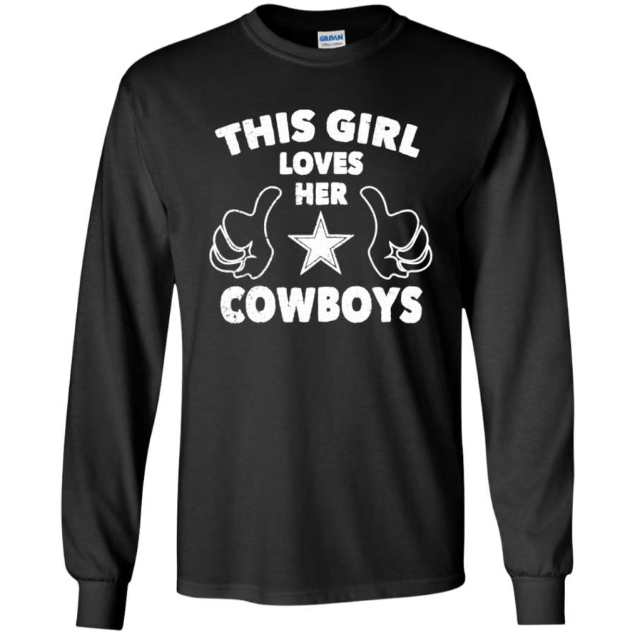 AGR This Girl Love Her Cowboys Dallas cowboy Long T-shirt