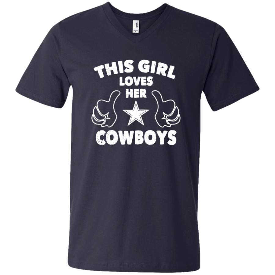 AGR This Girl Love Her Cowboys Dallas cowboy Unisex V-neck