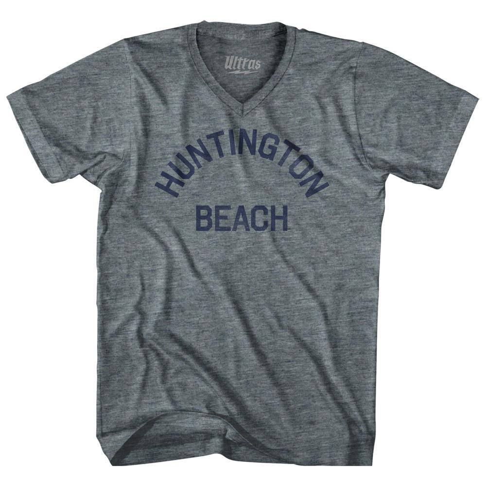 California Huntington Beach Adult Tri-Blend V-neck Vintage T-shirt