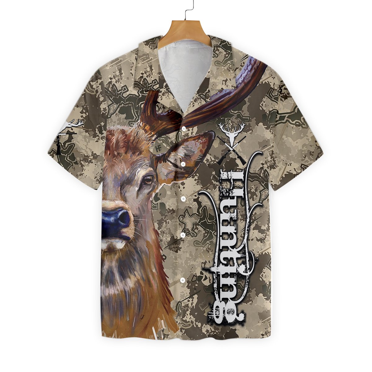 Deer And Camo Hunting Hawaiian Shirt