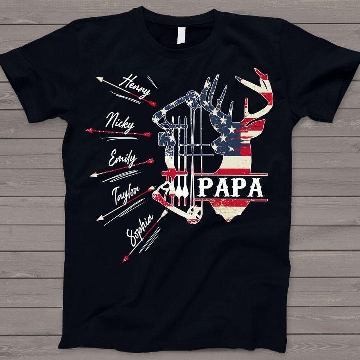 Apayprint- Hunting Papa-Flag Personalized T-Shirt