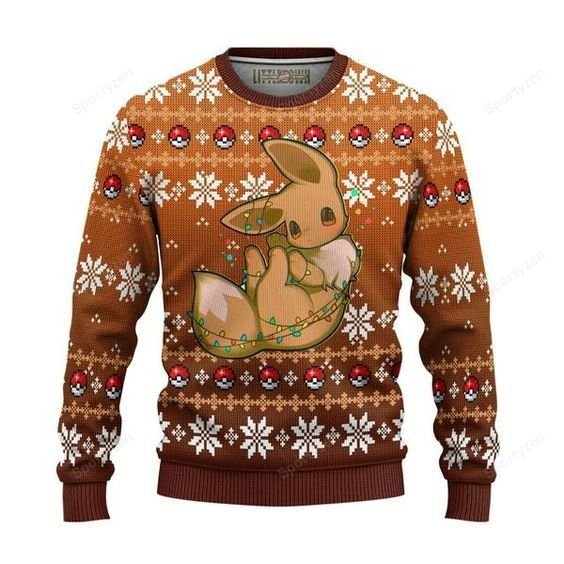 Eevee Anime Pokemon Merry Chirstmas Sweater #Kv