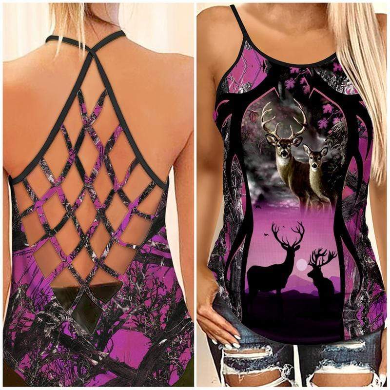 Country Girl Deer Hunting Cross Tank Top 3D #Kv