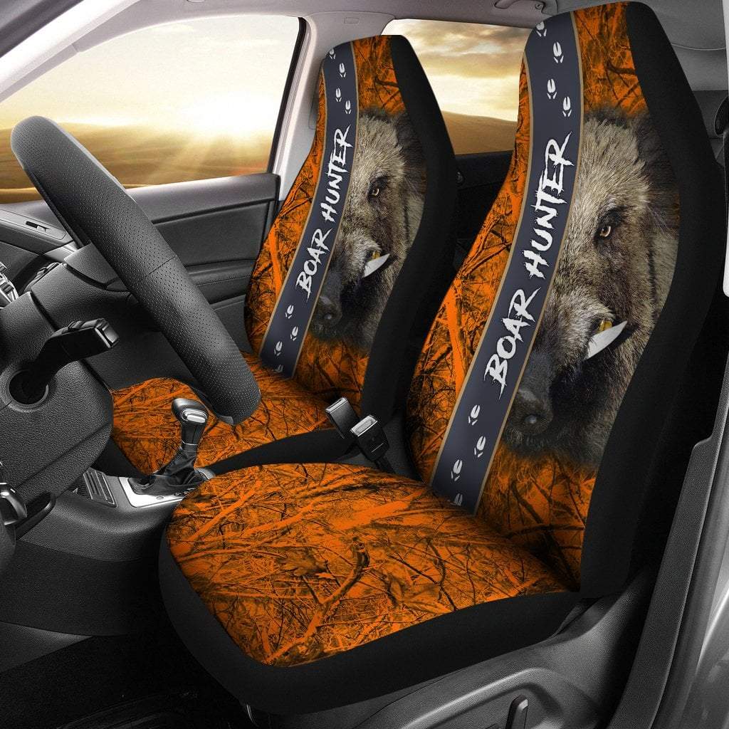 Boar Hunting Forest Car Seat Covers Set Of 2 #Kv