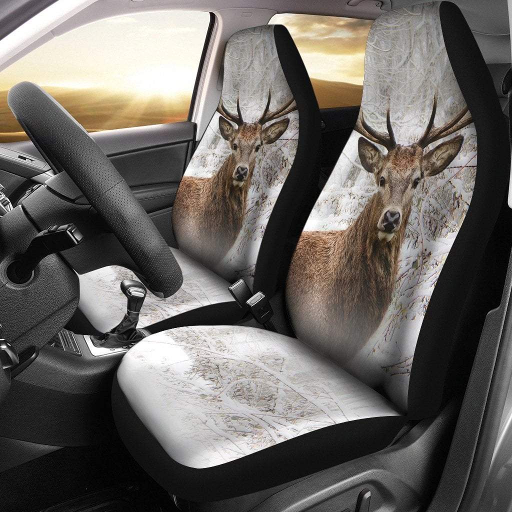 Deer Hunting Winter Car Seat Covers Set Of 2 #Kv