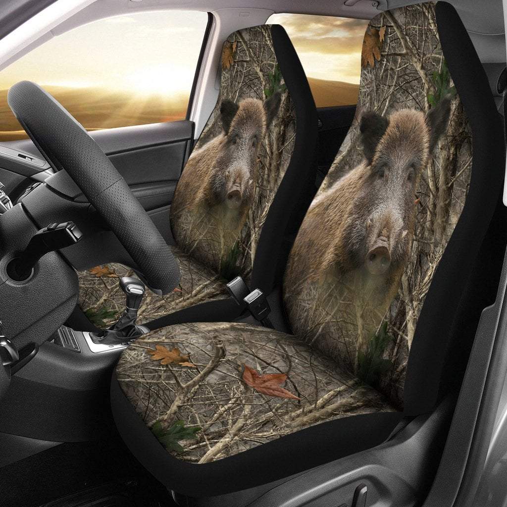 Boar Hunting Car Seat Covers Set Of 2 #Kv