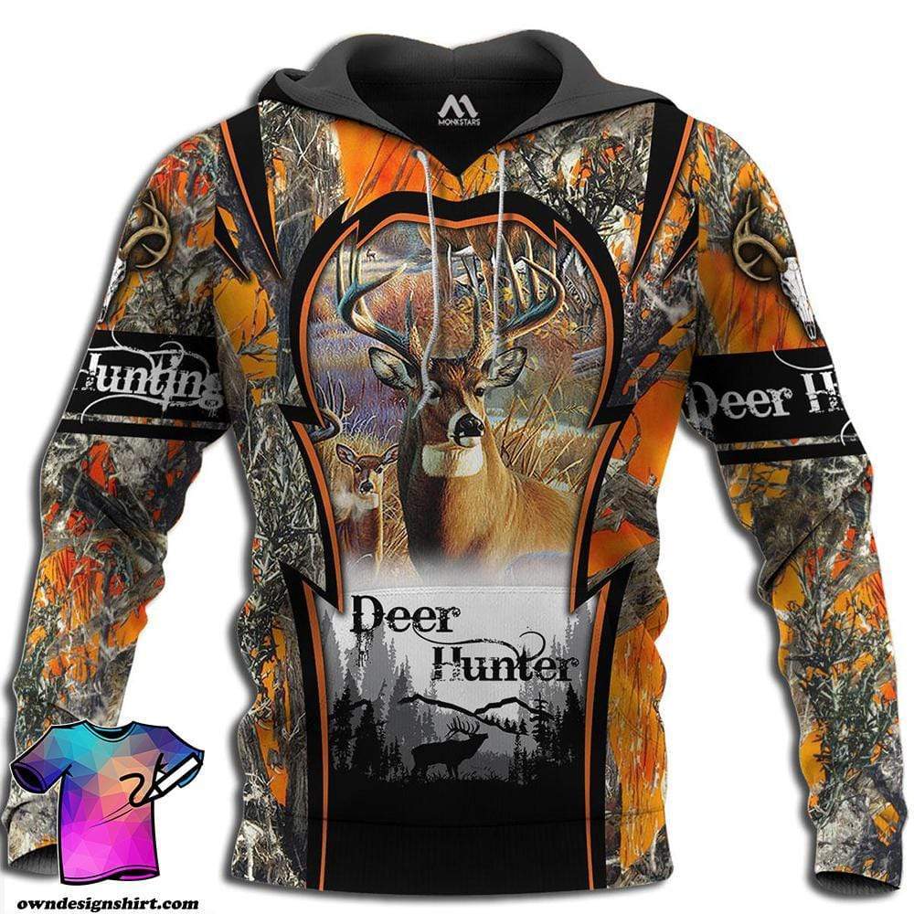 Deer hunting Vintage Christmas hoodie all over print #H