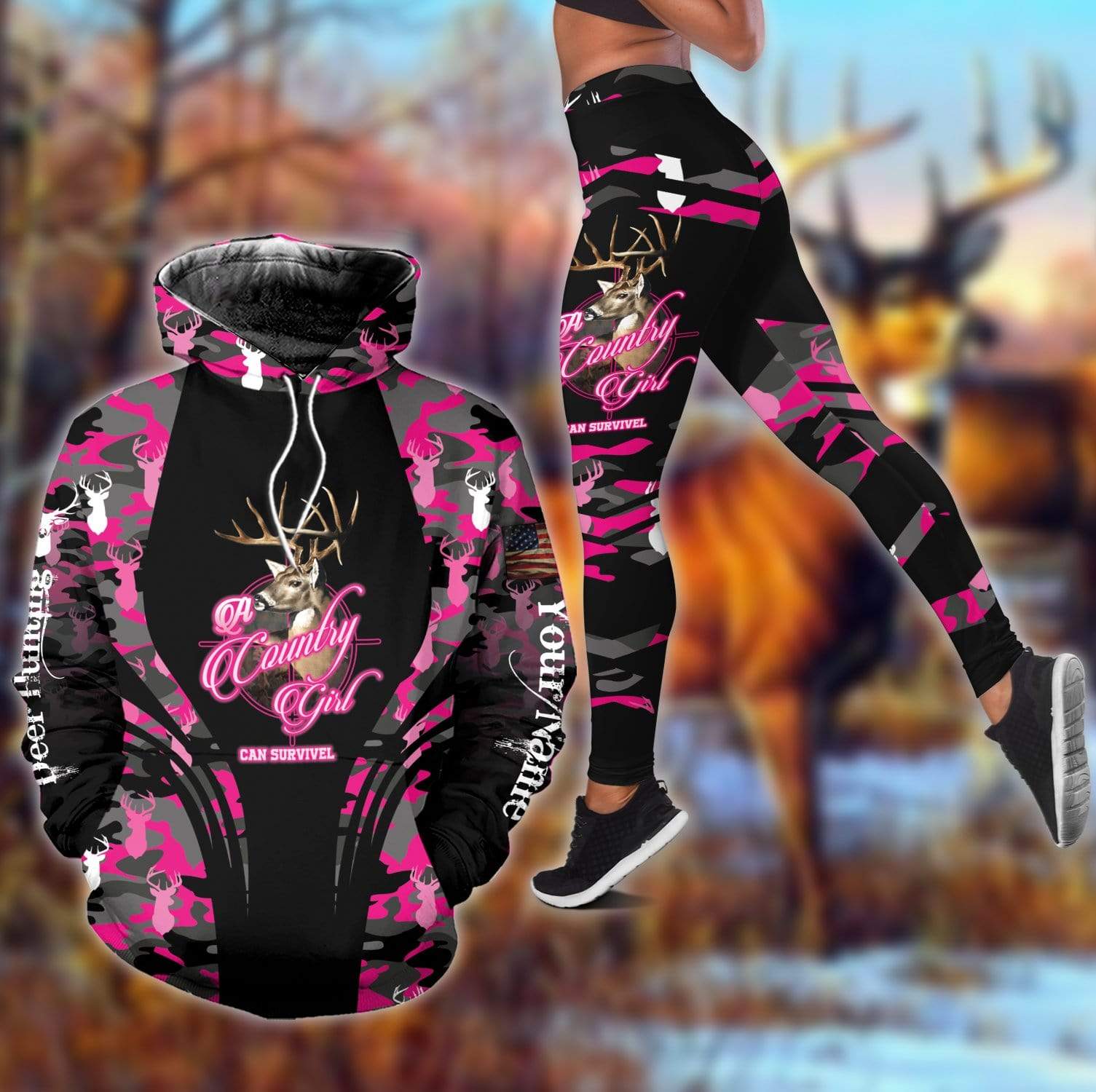 Deer Hunting A Country Girls Hoodie Or Legging custom name #H