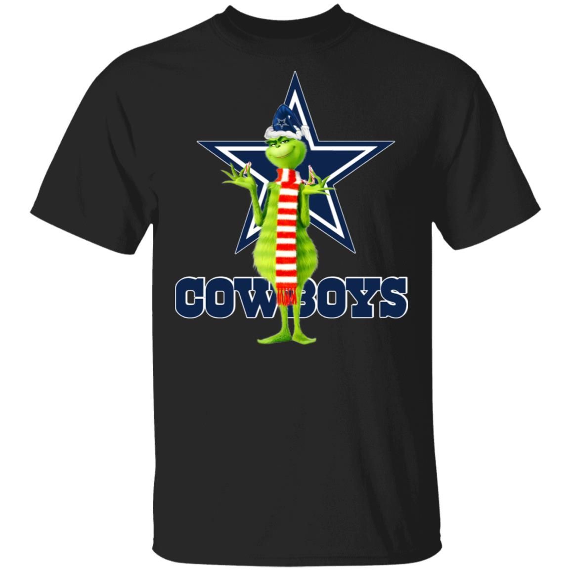 Santa Grinch Dallas Cowboys Christmas Shirt Long Sleeve