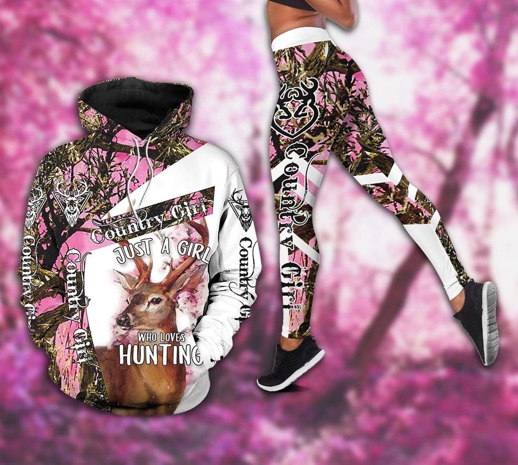 Country Girl Who Loves Deer Hunting 3D Hoodie or Legging #DH