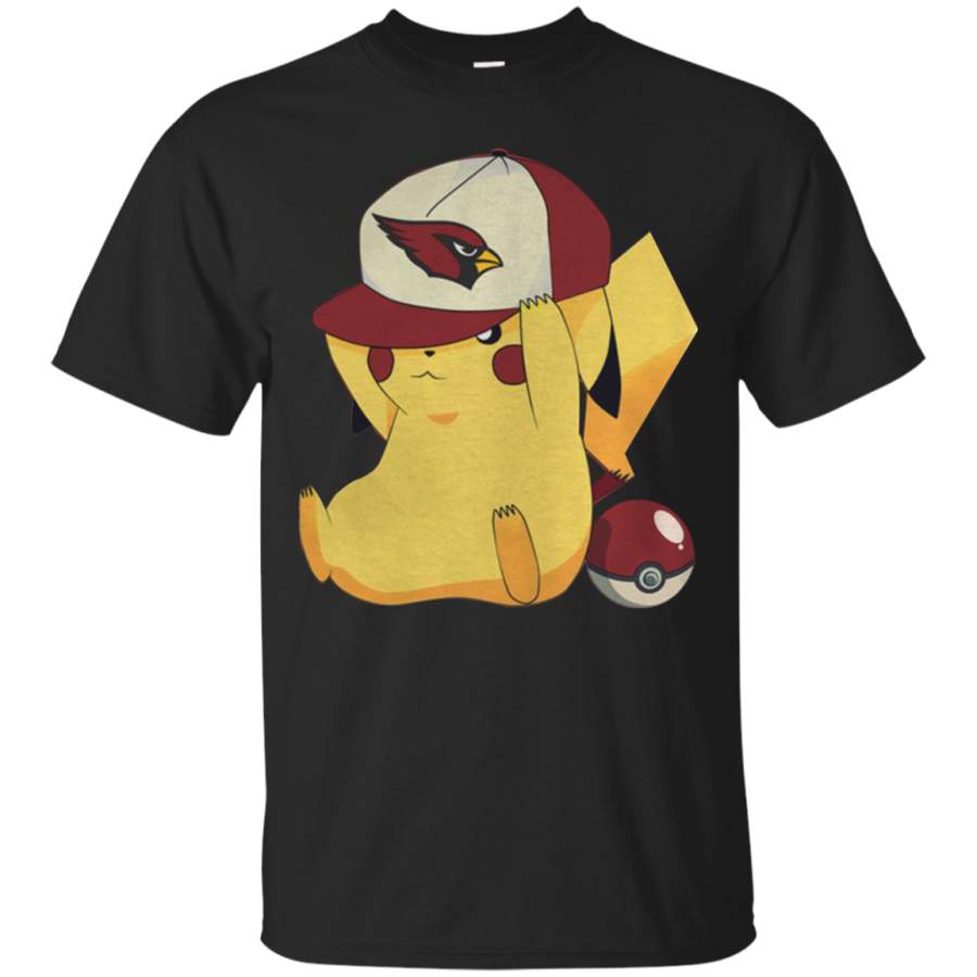 AGR Arizona Cardinals Pikachu Pokemon t shirt Cotton t shirt