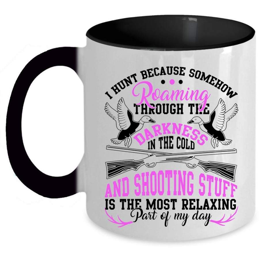 Funny Turkey Hunting Coffee Mug, I Hunt Accent Mug