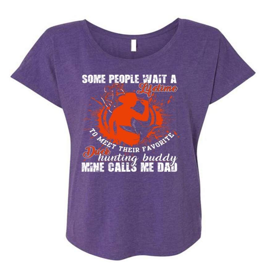 Favorite Duck Hunting T Shirt, Calls Me Dad T Shirt, Cool Shirt (Ladies’ Triblend Dolman Sleeve)