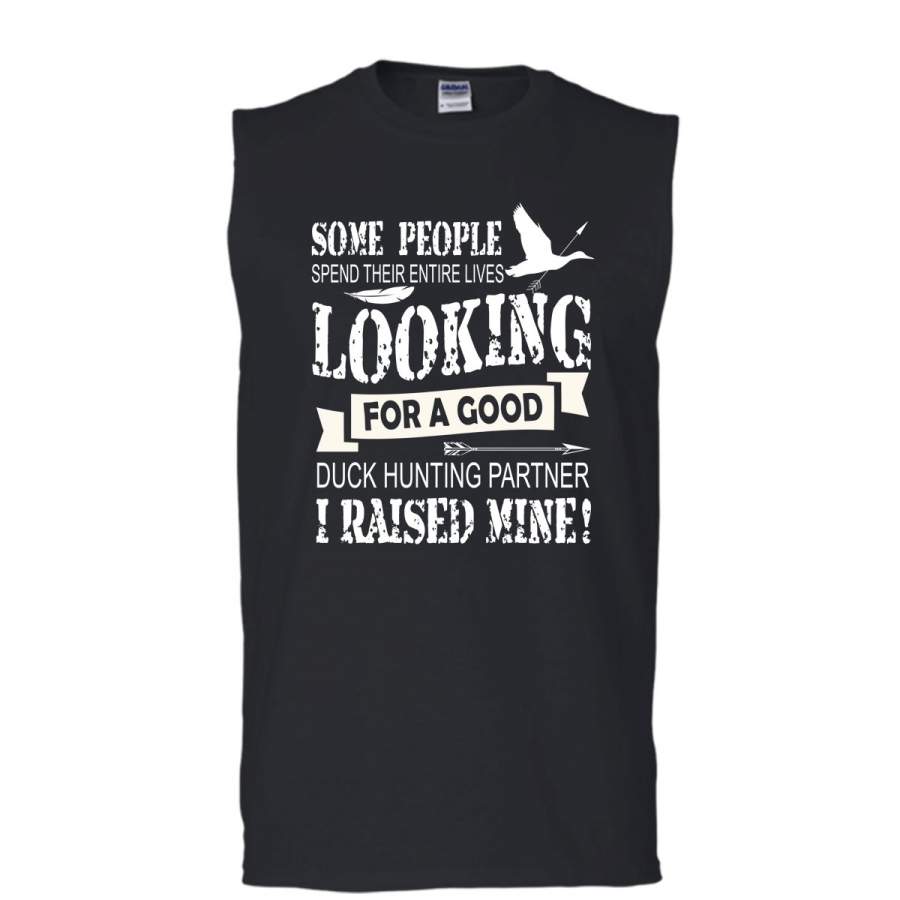 Duck Hunting Partner I Raised Mine Shirt, Hunter Shirt (Men’s Cotton Sleeveless)