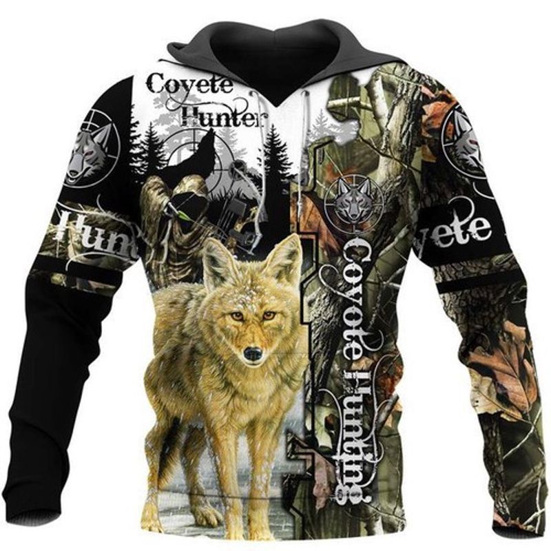 Coyote Hunting Wolf All Over Printed Custom 3D Hoodie N98