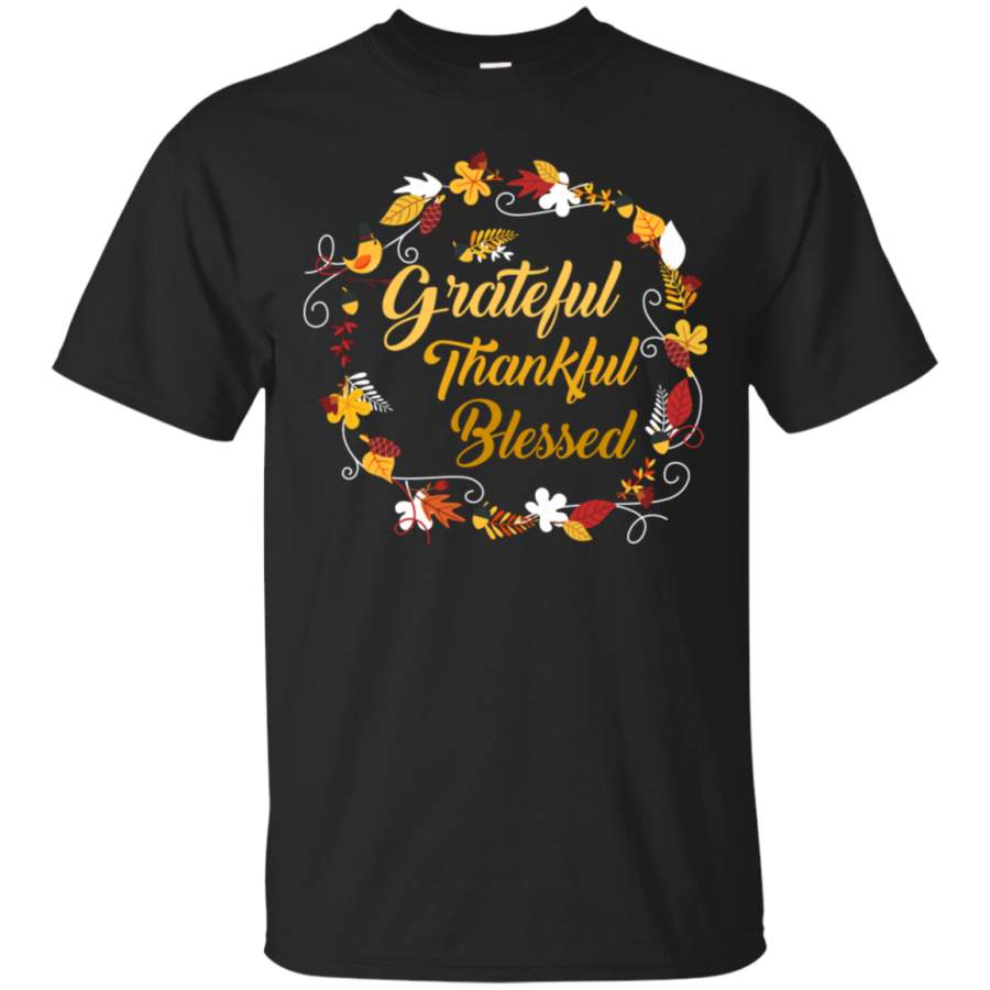 AGR Grateful Thankful Blessed Thanksgiving T-Shirt