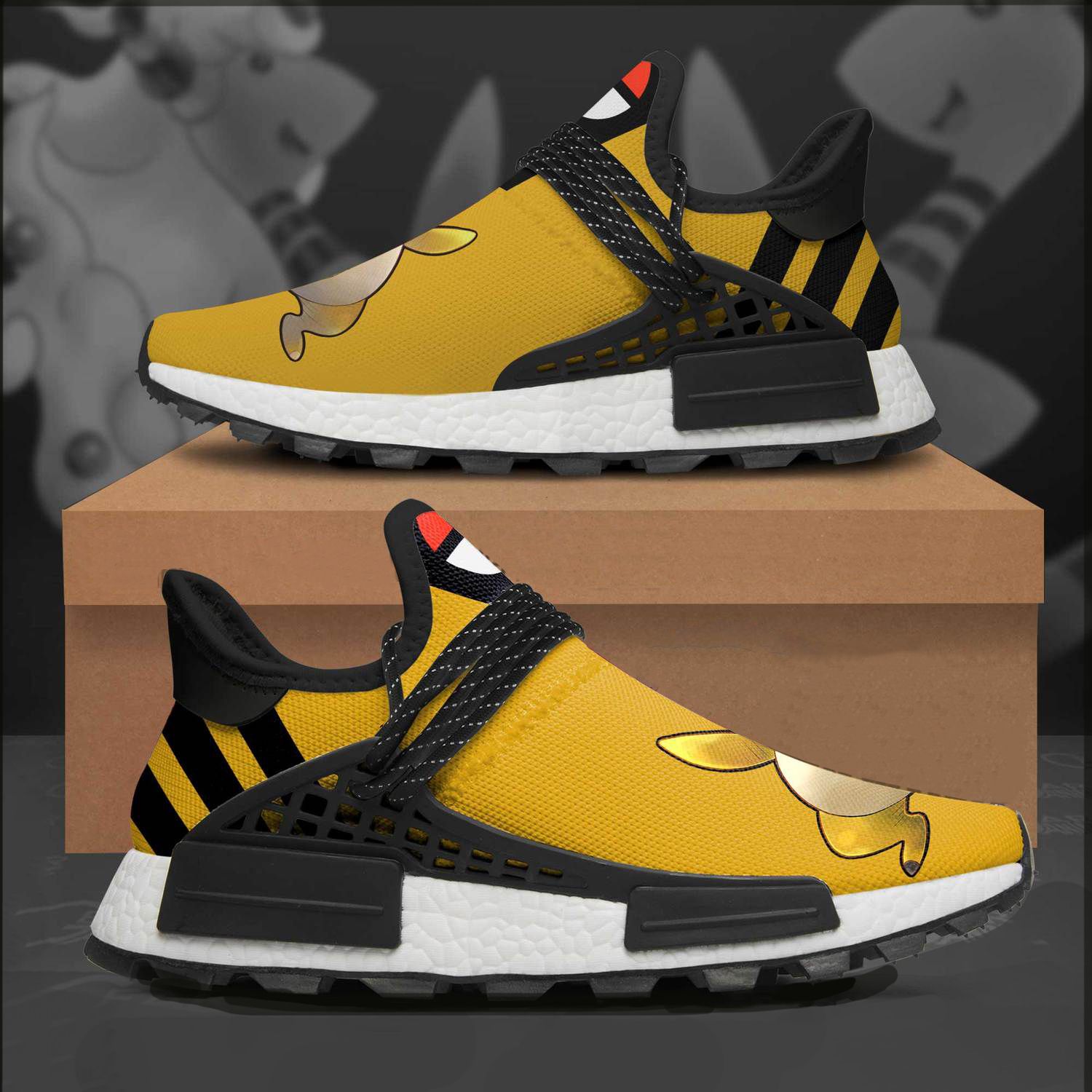 Ampharos Shoes Pokemon Custom Anime Shoes NMD Sneakers VH3