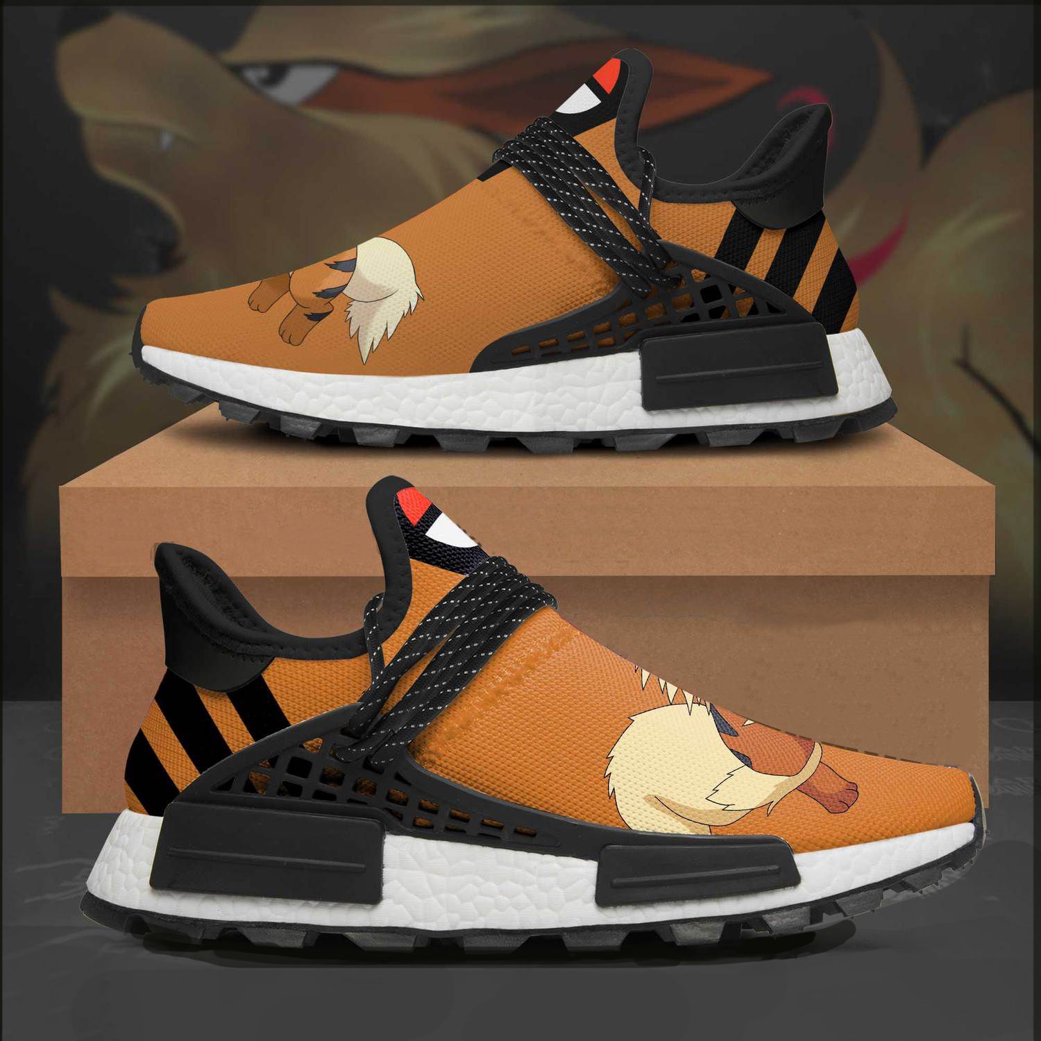 Arcanine Shoes Pokemon Custom Anime Shoes NMD Sneakers VH3