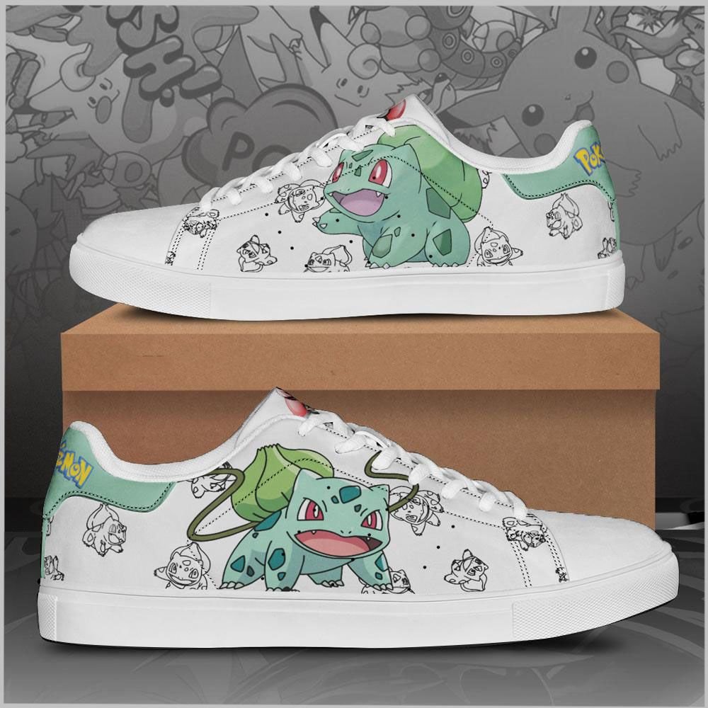 Bulbasaur Pokemon Low top Leather Skate Shoes, Tennis Shoes, Fashion Sneakers L98