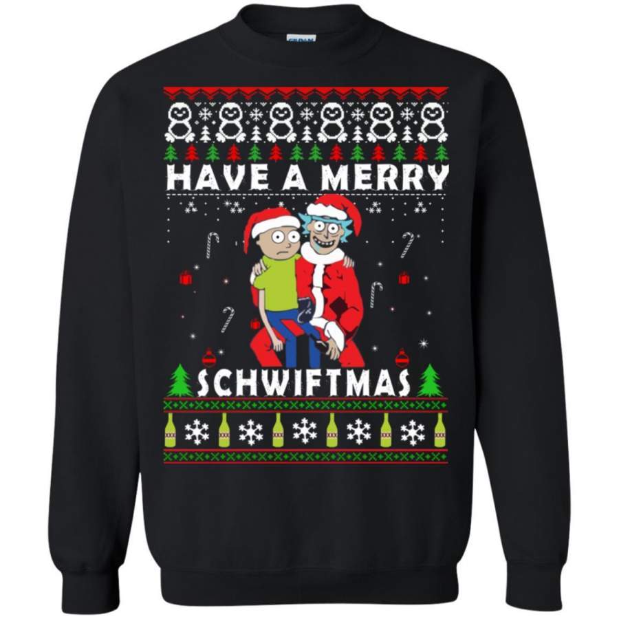 AGR Rick And Morty Have A Merry Schwiftmas ugly sweater