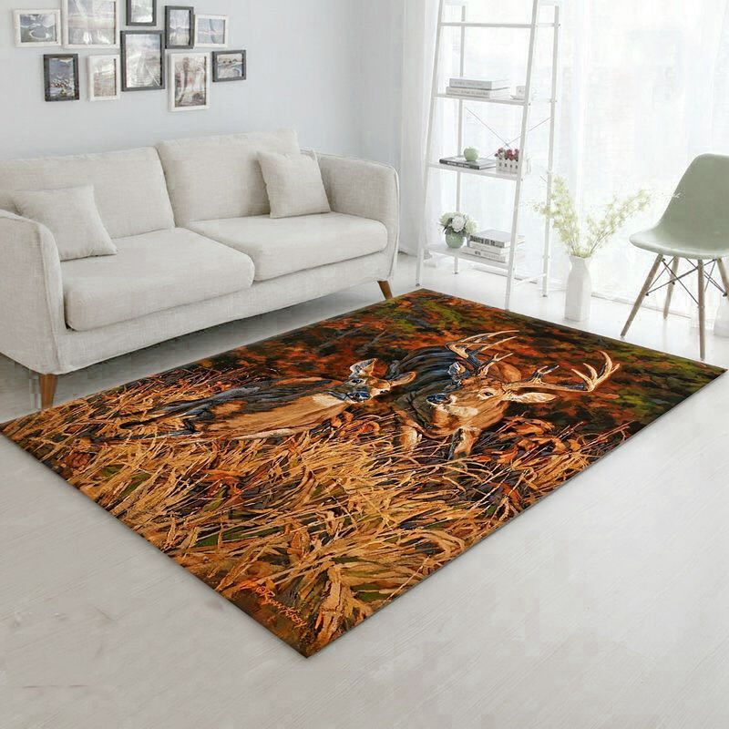 Amazing Deer Hunting Rectangle Area Rug Living Room Rug Home Decor Floor Decor N98