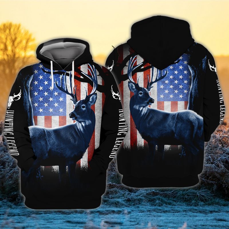 4th Of July Independence Deer Hunting For Men And Women 3D Hoodie Zip Hoodie Y97