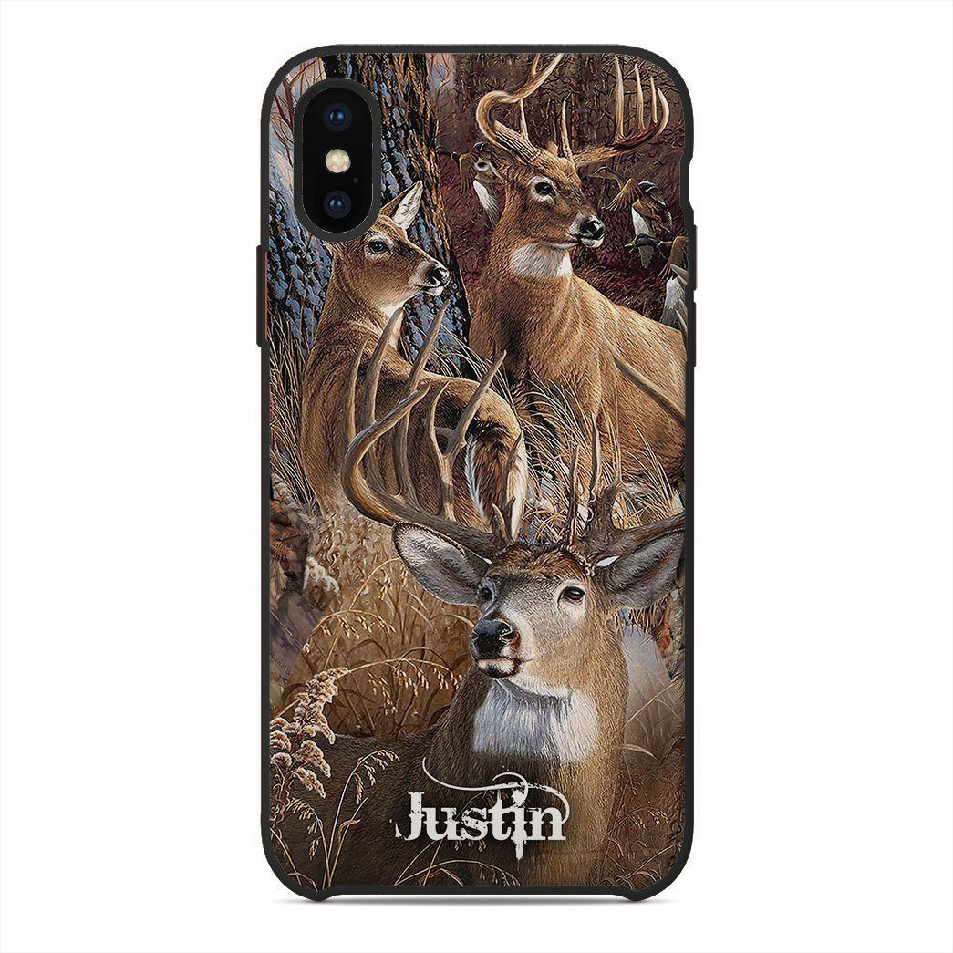 Gearhumans 3D Love Deer Hunting Custom Name Phonecase