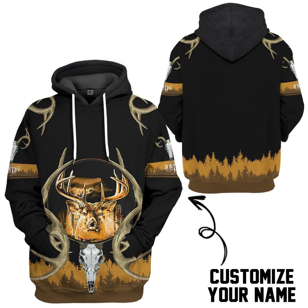 Gearhumans Gearhuman 3D Deer Hunting Custom Name Tshirt Hoodie Apparel