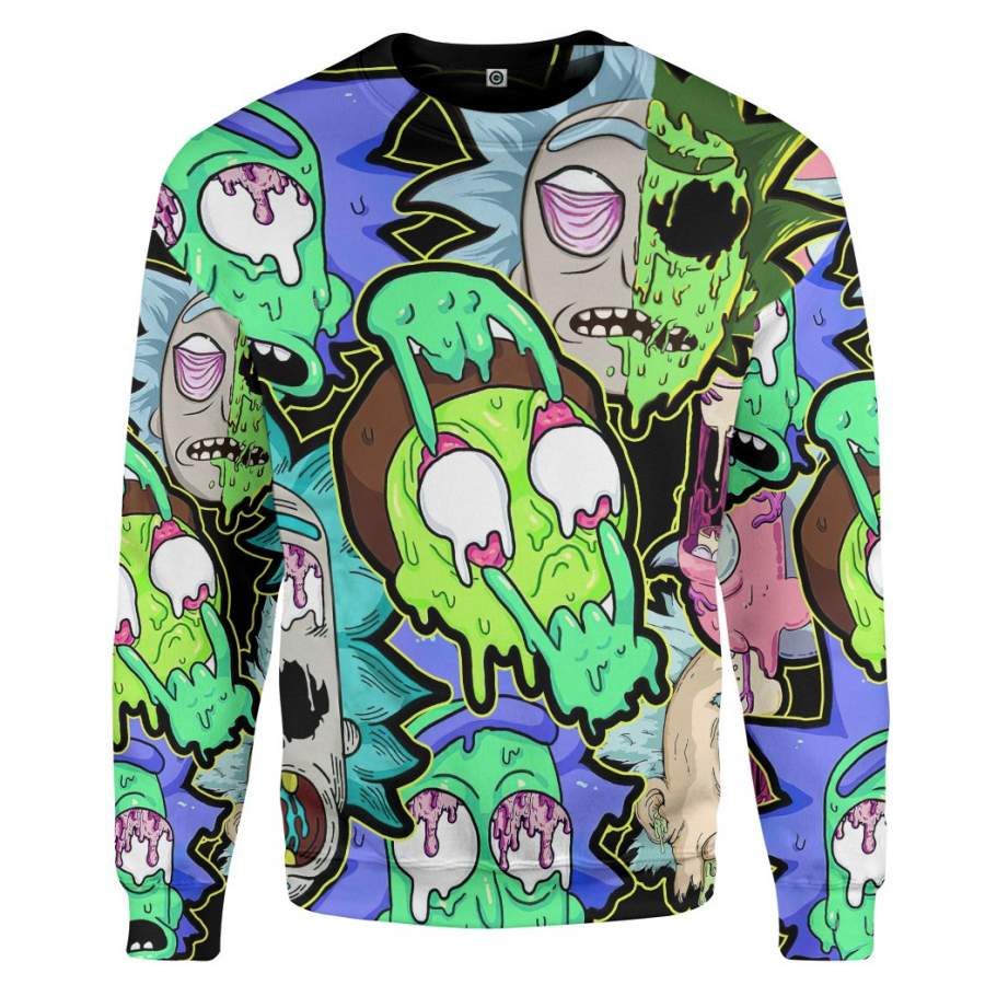 Gearhuman 3D Rick and Morty Custom Sweatshirt Apparel