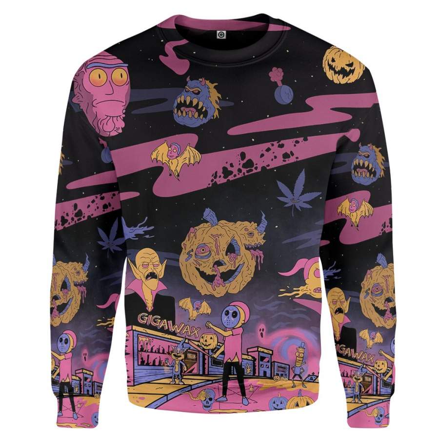 Gearhuman 3D Rick And Morty Halloween Custom Sweatshirt Apparel